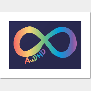 AuDHD rainbow infinity symbol Posters and Art